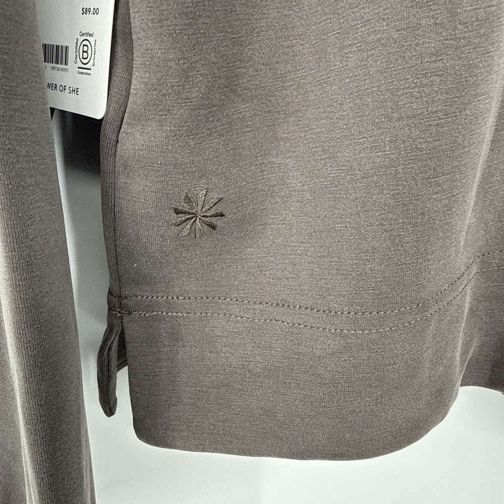 NWT Athleta Seasoft Quarter Zip Women's Small Long Sleeve Pullover Gray Athletic - Picture 5 of 8